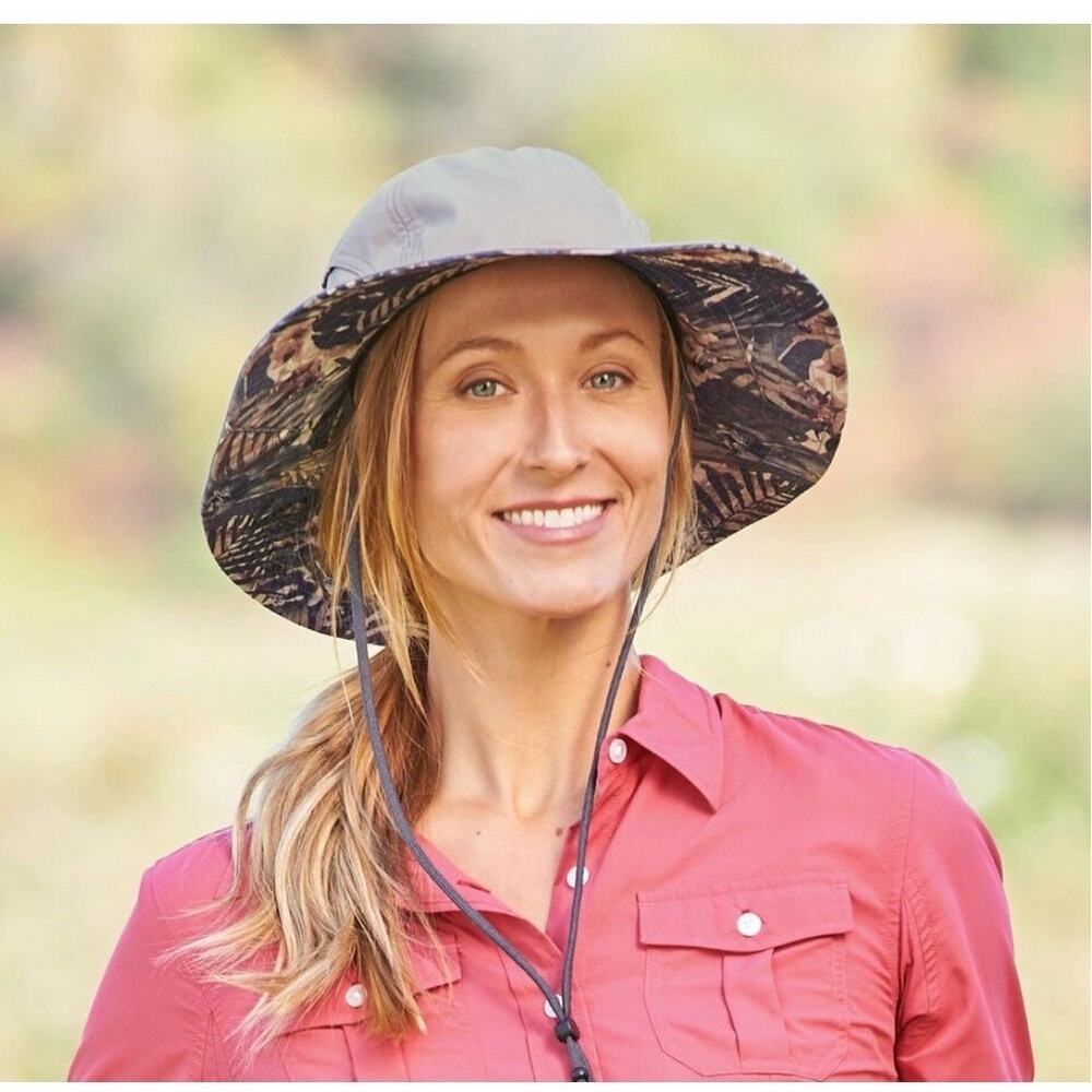 Duluth Non-Stop Ripstop Sun Hat Womans One Size Gray Wide Brim Chin Strap